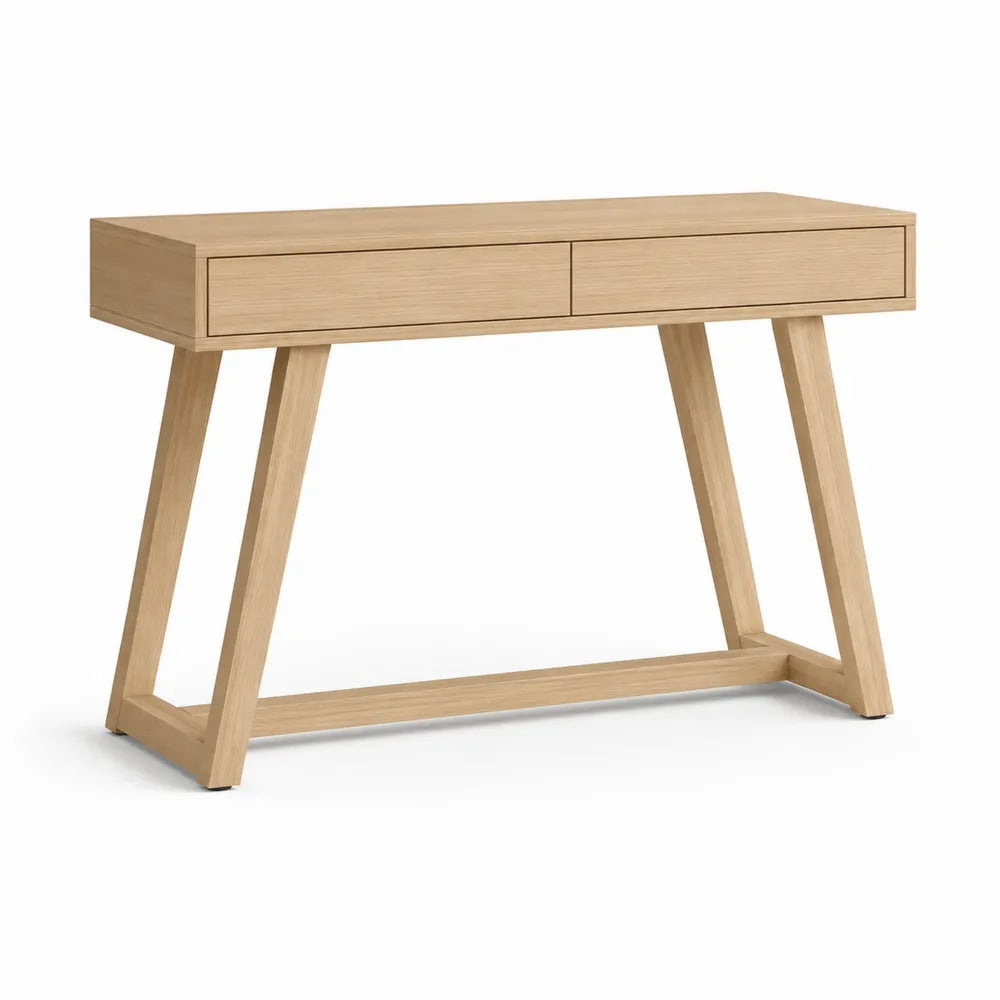 Konsolentisch MDF mit Schubladen Holzoptik rechteckig Natur 120 x 35 x 80 cm