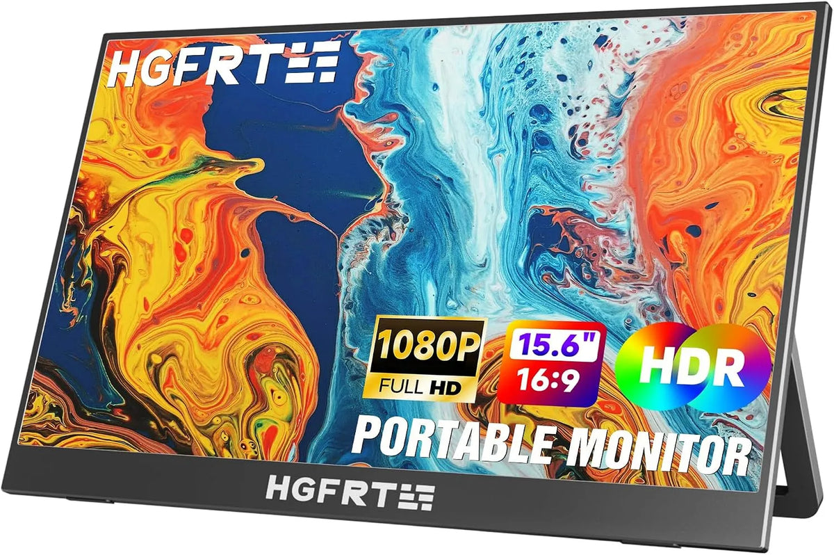Monitor, 15, 6 Zoll, 1920 × 1080, tragbar, Full HD, IPS-Panel, HDMI, USB, PC-Bildschirm, PS 4, Eingebaute Lautsprecher, Laptop, Type-C, xbox, Switch