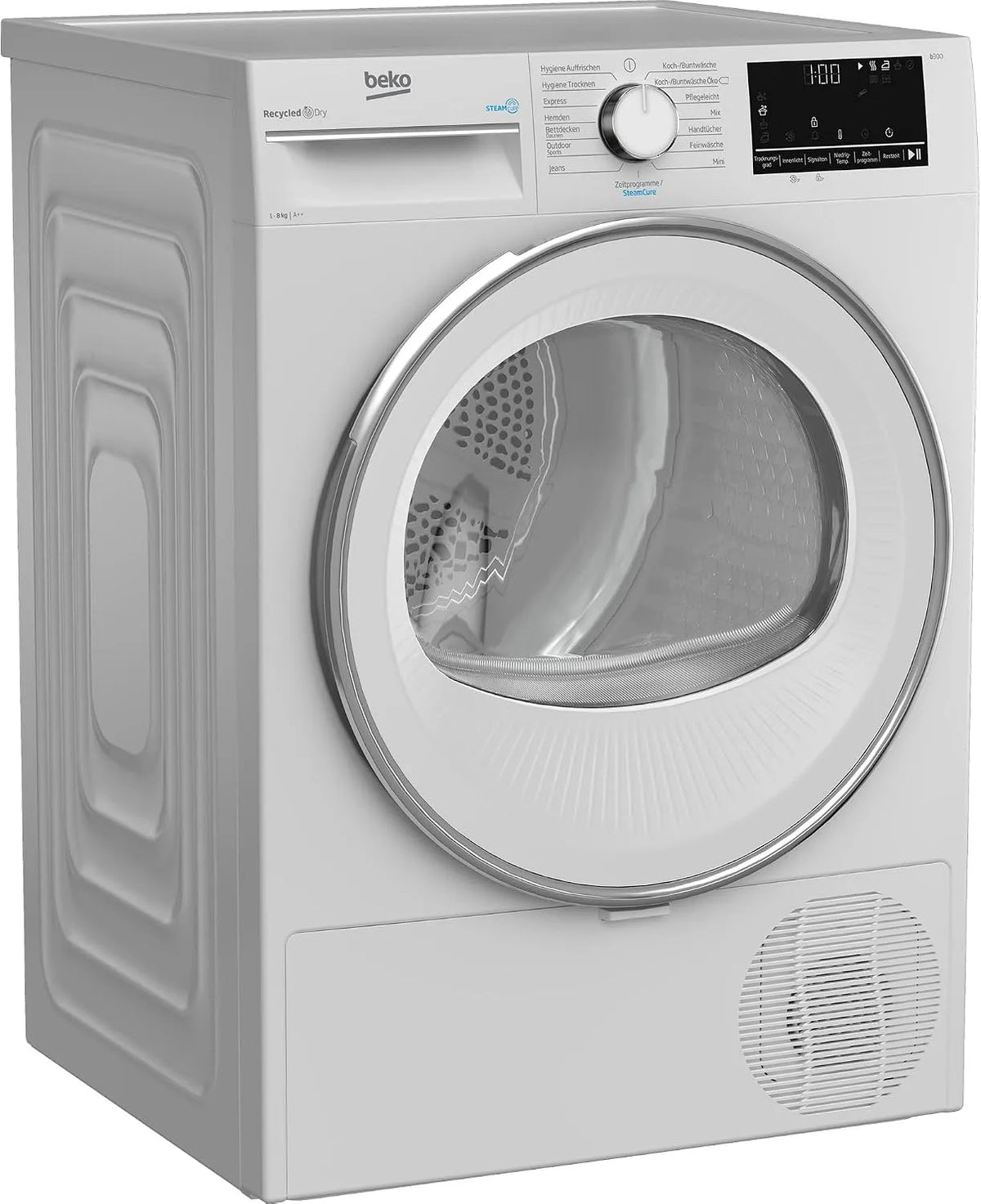 Beko B3T42239 Wäschetrockner, 15 Programme, 8 kg, Dampf, Weiß, Frontlader Wärmepumpentrockner, Multifunktionsdisplay, Allergikergeeignet, Aquawave