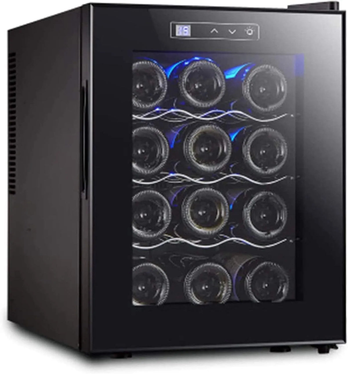 Weinkühlschrank, 12 Flaschen, 11 bis 18 °C, Weinkühler, 2 Temperaturzonen, freistehend, Elektronischer Weinschrank Mit Konstanter Temperatur Und