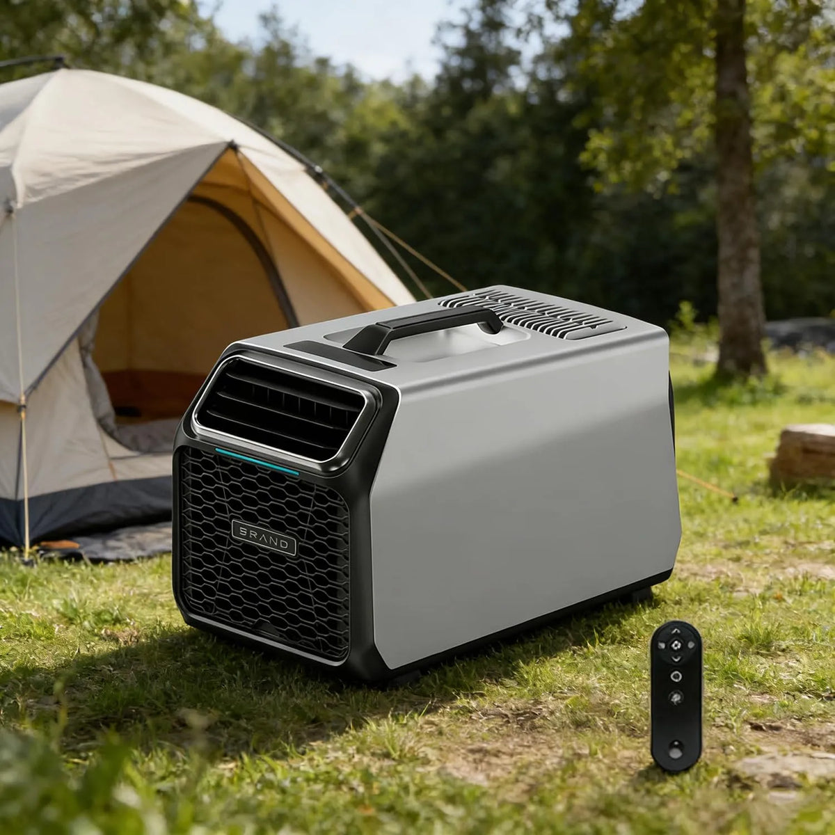 Klimaanlage, tragbar, Camping, Grau, Van & LKW-Kabine, Schlafmodus und Fernbedienung Gray, mit Entfeuchtung