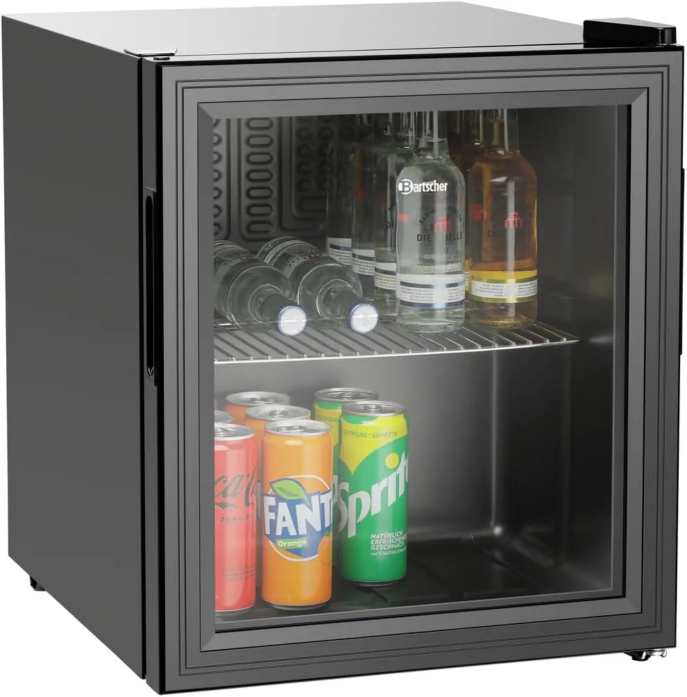 Kühlschrank, 46 L, Bartscher, Glas, Bartscher Glastürkühlschrank 46 46L D Ed-Gitterablage 5 Temperaturstufen