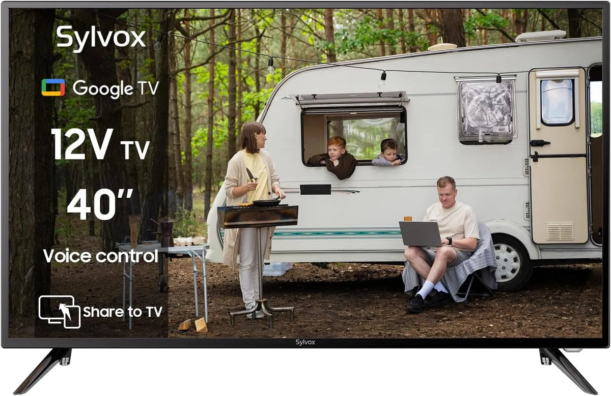 Google 1080P Smart TV, 40 Zoll, 12 V, Fernseher, Wohnzimmergestaltung, DVB-T2, Full HD, Camping, DC, AC Stromversorgung, Campingbus, 101 cm, LKW