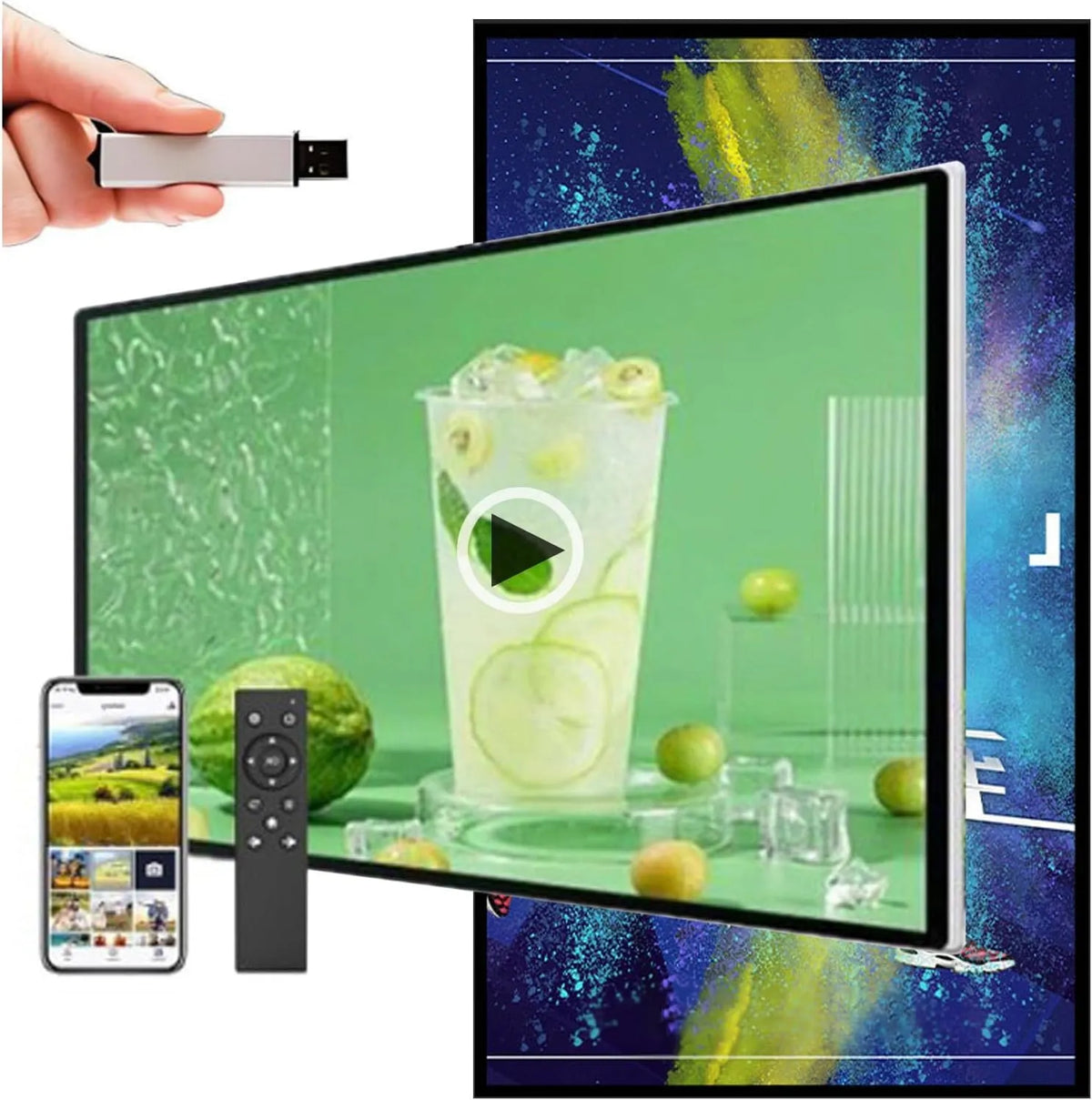 Produkt Digitaler Kiosk-Videoplayer für Restaurants, Kommerzieller Werbebildschirm, Bubble-Tea-Shops und Den Einzelhandel, Digital-Signage-Display