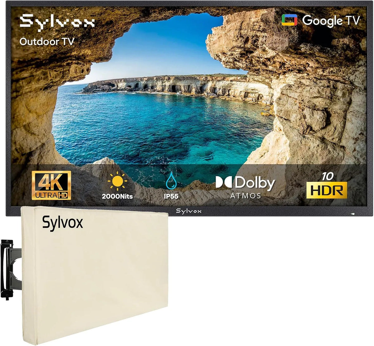 Smart TV, 43 Zoll, Fernseher, Outdoor, SYLVOx 43 Zoll Outdoor Smart TV mit Outdoor Abdeckung