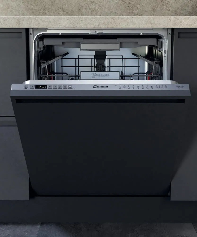 Bauknecht 3T341, Edelstahl, 14 Geschirrspüler, 60 cm, vollintegriert, 14 Maßgedecke, 10 Standardprogramme und 1 Sensorprogramm, PowerClean, ActiveDry