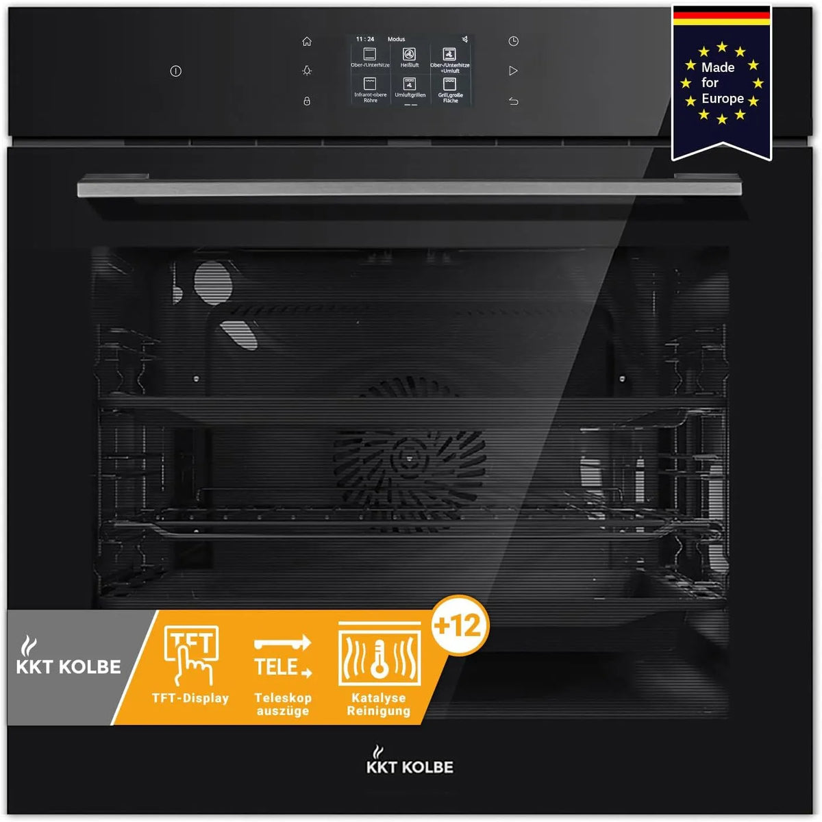 Backofen, 60 cm, 72 L, KKT EB8017TFT, Einbau, Touch-Bedienung, KKT KOLBE Einbaubackofen EB8017TFT mit TFT-Touch-Display