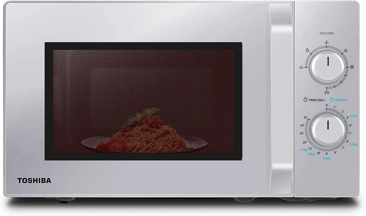 Toshiba MW2-MG20PF Mikrowelle, 1000 W, Grill, Mikrowellenofen, Silber, 5 Leistungsstufen
