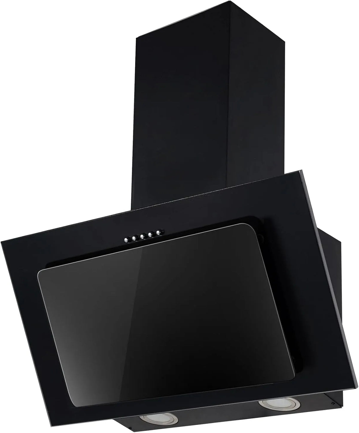 Respekta CH33060SB Dunstabzugshaube, 60 cm, Küchenhaube, kopffrei und schräg, Abluft- und Umluftbetrieb, Glas, Schwarz, Umluftfunktion, 51, 5 dB