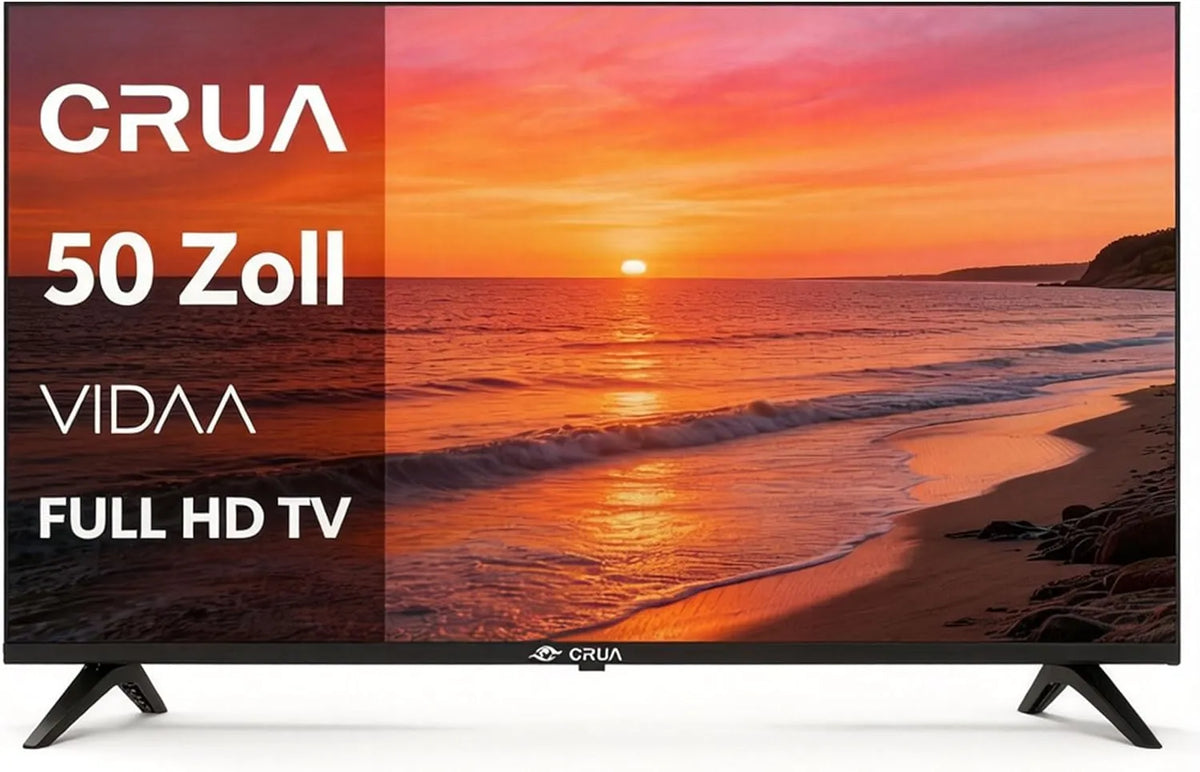 Smart TV, 50 Zoll, Energieklasse E, Fernseher, Triple-Tuner DVB-T2, S2, HDMI, USB, Full HD, Schwarz, 127CM, 50 Inch, Compact and Smart for Your Home
