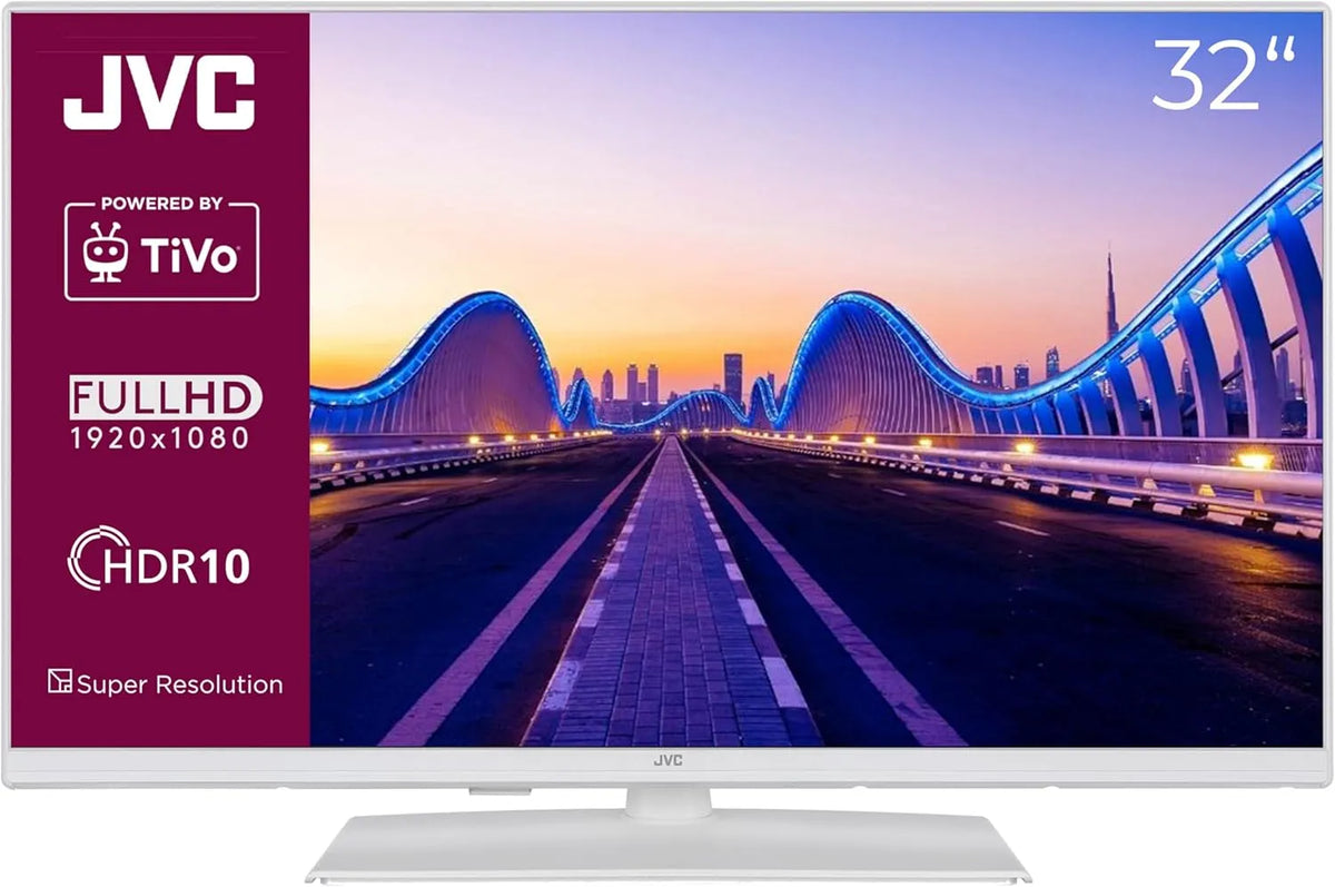 JVC LT-32VF5355W Smart TV, 32 Zoll, Fernseher, HDR, Full HD, Triple-Tuner, 6 Monate HD+ inkl