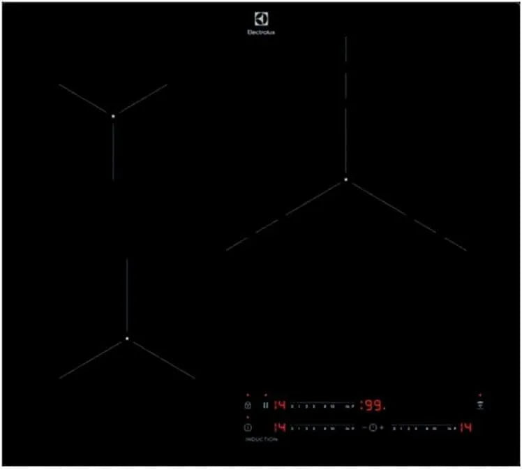 Electrolux LIT6340CK Hob2Hood-System Induktionskochfeld, 60 cm, 3 Kochzonen, Induktionsplatte, Boost, Timer, Schwarz, Einzel-Timer, unabhängige