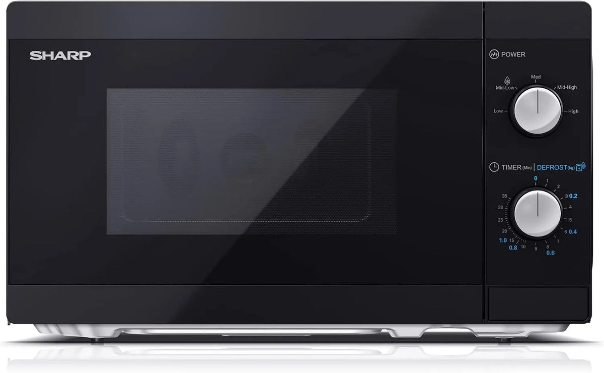 Sharp MS01E Mikrowelle, 440x258x344cm, 800 W, Auftaufunktion, Mikrowellenofen, Schwarz, 5 Leistungsstufen, Mikrowelle: 800W, Abmessungen: