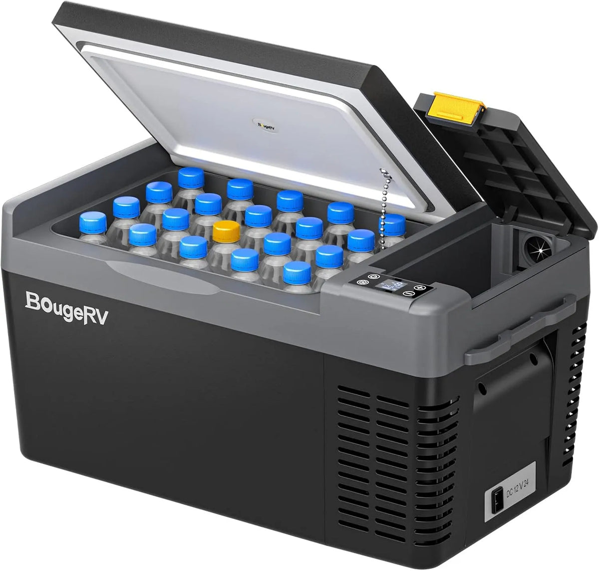 Elektrische Kühlbox, 20 L, BougeRV, Auto, mobile Kühlbox, Schwarz, -22°C~10°C, BougeRV CRPRO Kompressor Kühlbox 20L