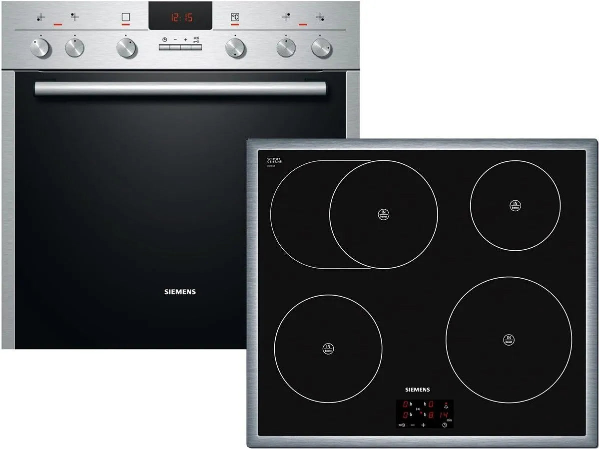 Siemens EQ641EI02T Kochfeld, 65 L, 3D-Optik, Edelstahl, Siemens EQ641EI02T Herd-Kochfeld-Kombination, Optimale Backergebnisse auf bis zu 3 Backblechen