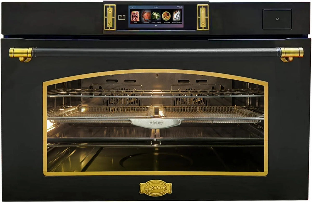 Backofen, 90 cm, 133 L, 37 Programme, Einbau, Touch-Bedienung, Dampf, Kaiser Retro Einbaubackofen 90 cm Dampfbackofen xxL 133 L Air Fry Heißluft
