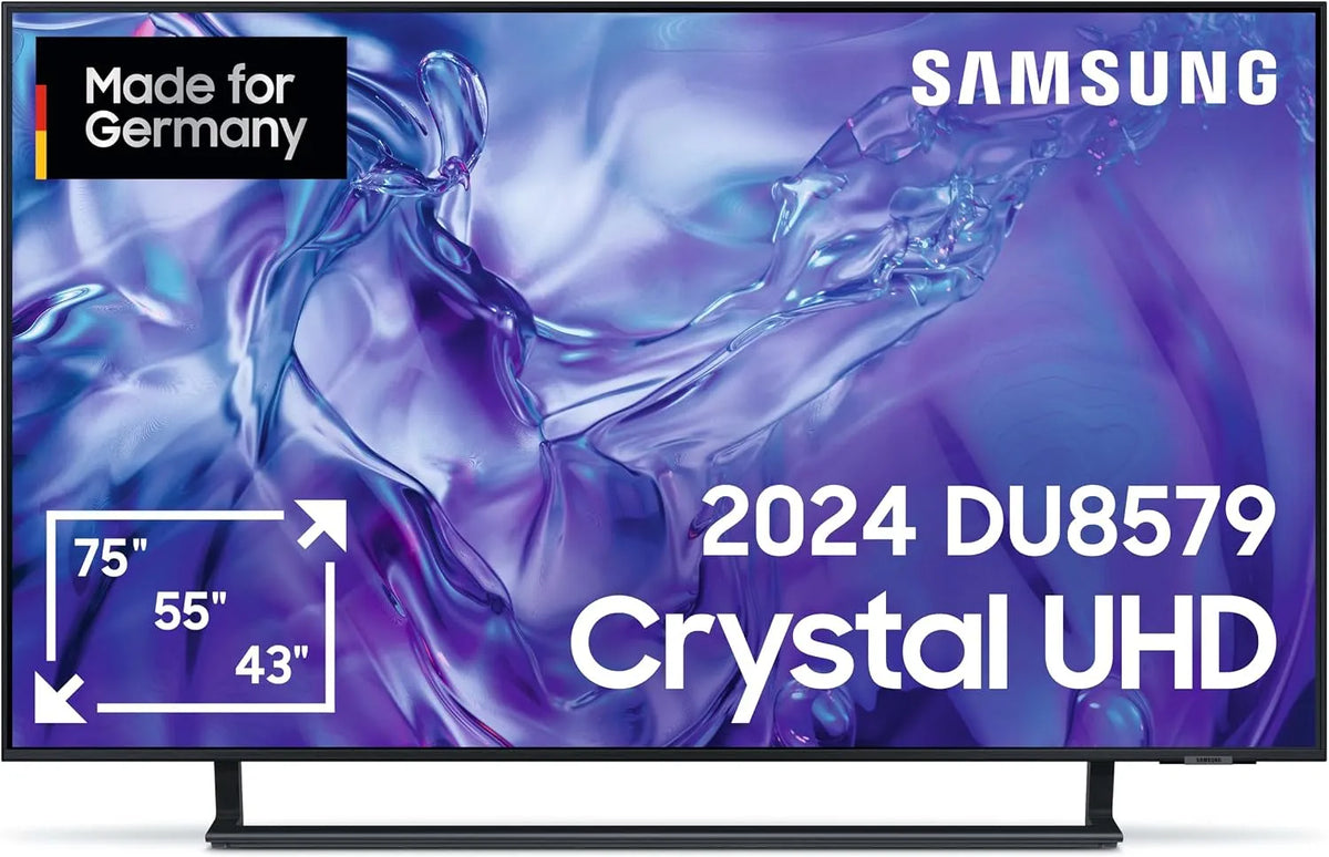 Samsung DU8579 Smart TV, 75 Zoll, Fernseher, 4K UHD, GU75 UxZG, AirSlim Design, 4K Upscaling, TV mit Dynamic Crystal Color, Deutsches Modell