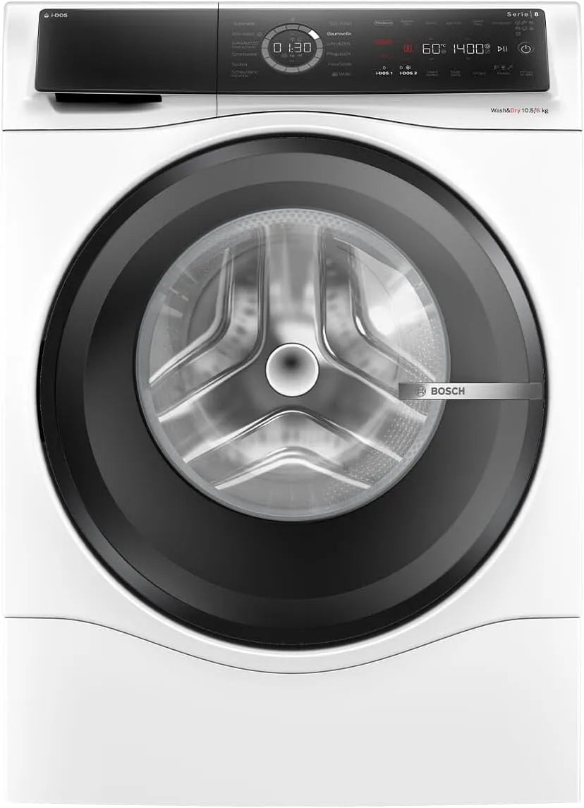 Bosch Serie 8 WNC254A40 Waschtrockner, 10.5 kg, Waschmaschine, Trockner, 5 kg Waschen 6 kg Trocken