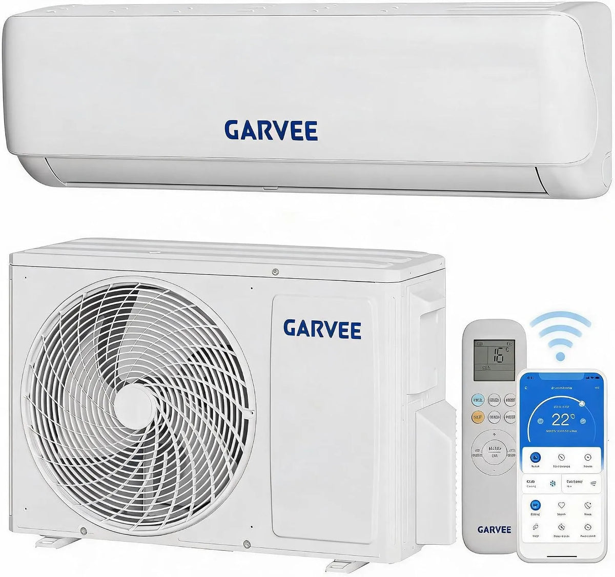 Klimaanlage R32, Timer, WLAN, App, leise, 5 kW, Für bis zu 110m2, Energieeffiziente Split-Klimaanlage 12000 BTU, R32 Kältemittel, Heizen & Kühlen
