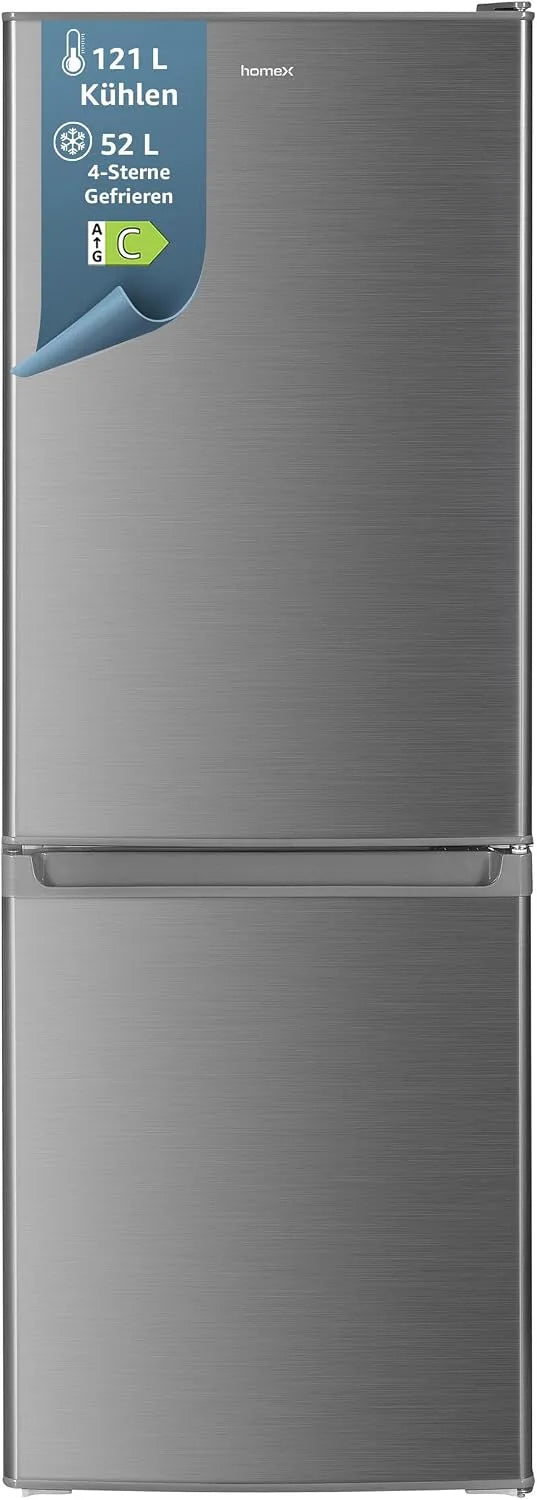 Kühl-Gefrierkombination, 173 L, homex CFS1110-S, freistehend, Kühlschrank mit Gefrierfach