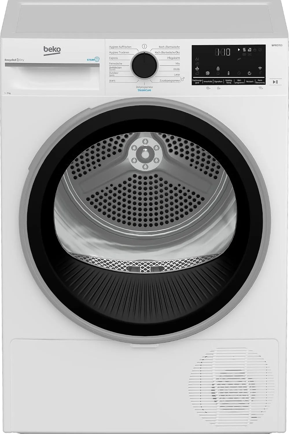 Beko B7T89209 Wäschetrockner, 15 Programme, 9 kg, Inverter, leise, Weiß, Frontlader Wärmepumpentrockner, Sensortrocknung, HomeWhiz, Säulenfähig