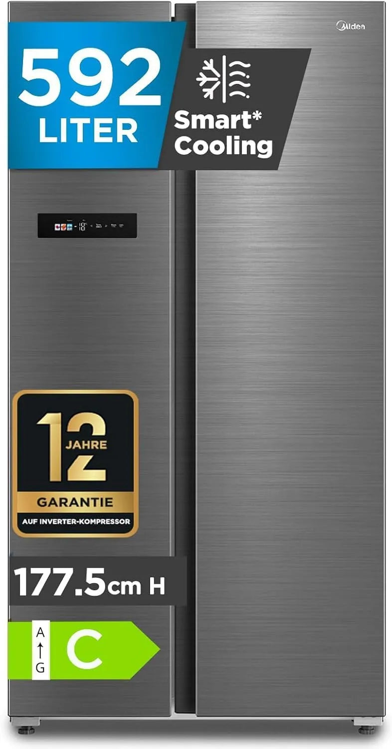 Kühlschrank, 592 L, 37 dB, Midea, No Frost, WLAN, WiFi-Steuerung