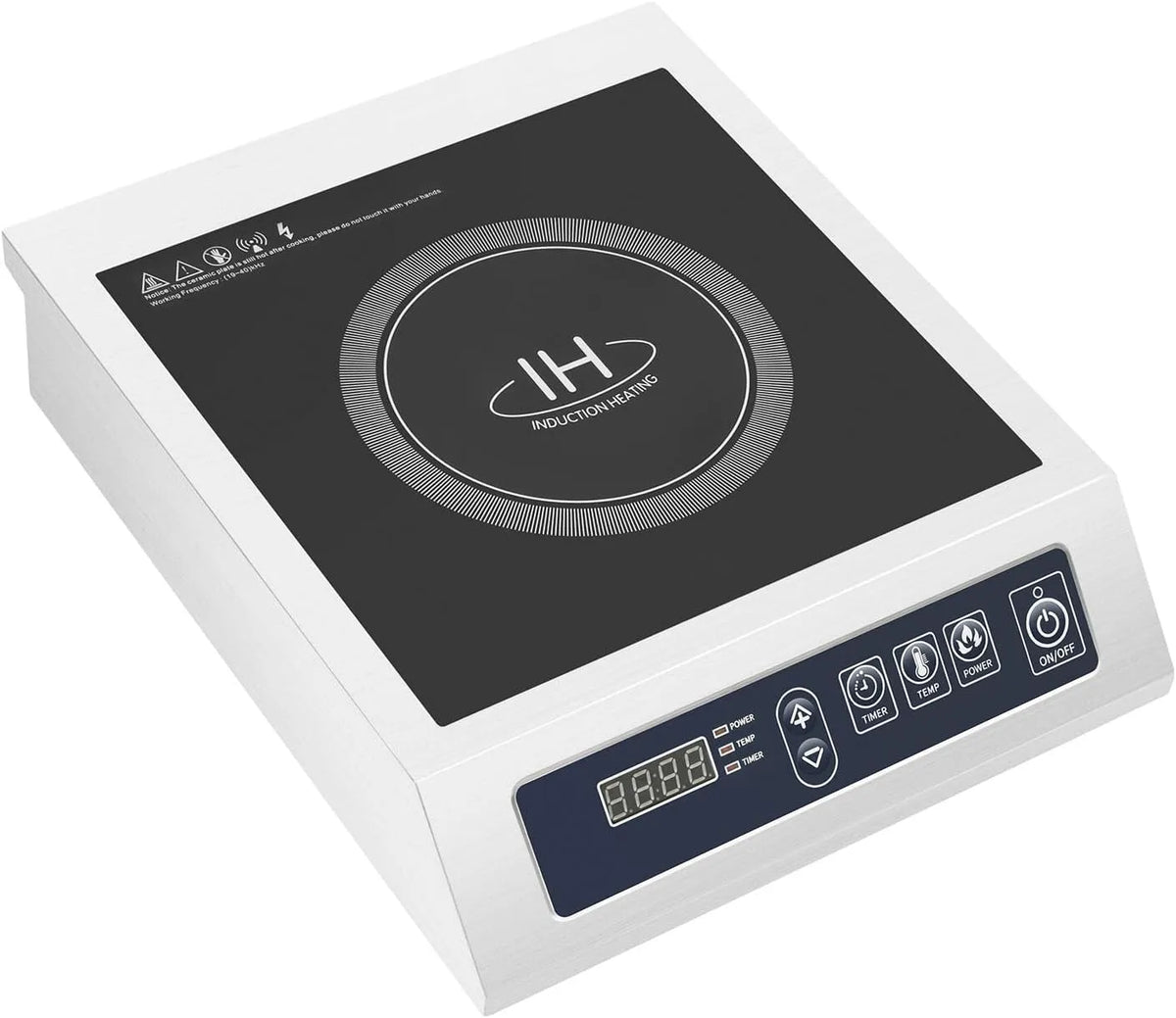 Induktionskochfeld, 3500 W, 220 V, Induktionsplatte, Ein-Kochfeld, Kristall-Bedienfeld mit LED-Anzeige, 10+ Leistungsstufen, für privaten und