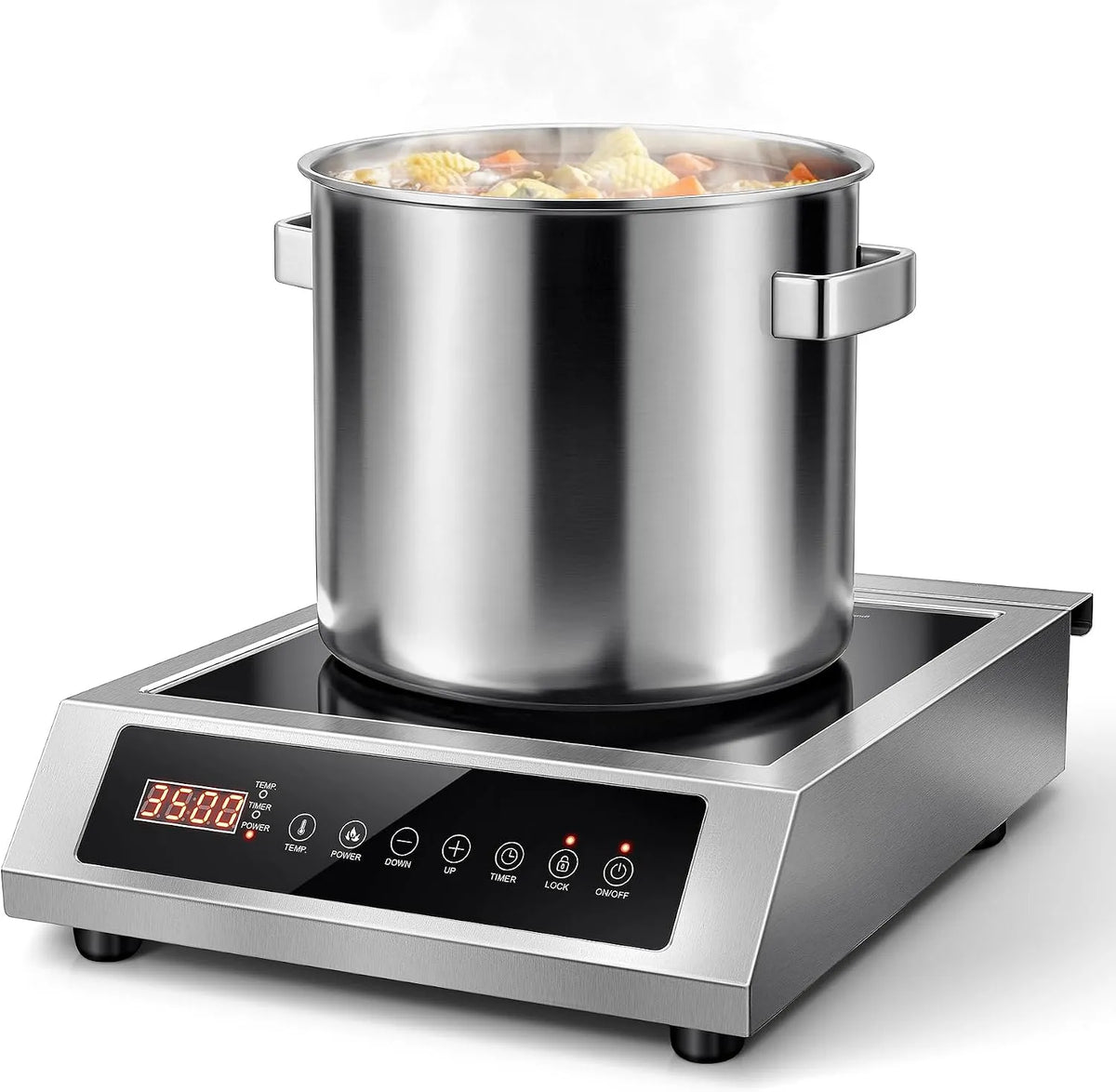 Induktionskochfeld 4-Stunden-Timer, 3500 W, Induktionsplatte, 10 Temperaturstufen und Leistungseinstellung, 50 KG Tragkraft, Induktionskochfeld 3500W