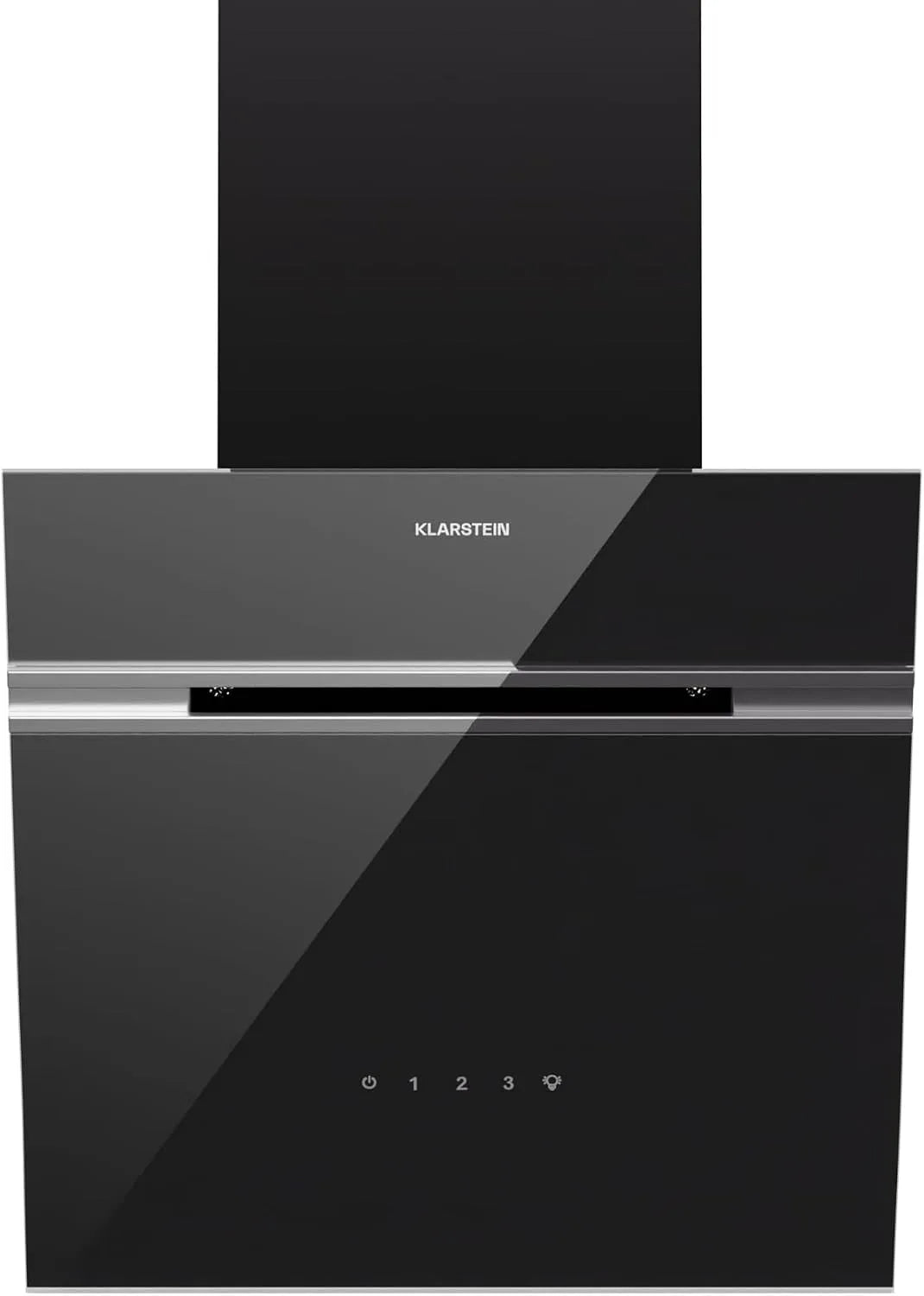 Klarstein Dunstabzugshaube, 570 m3/h, 54 dB, Küchenhaube, kopffrei und schräg, Abluft- und Umluftbetrieb, LED-Beleuchtung, Touch-Bedienung, Schwarz