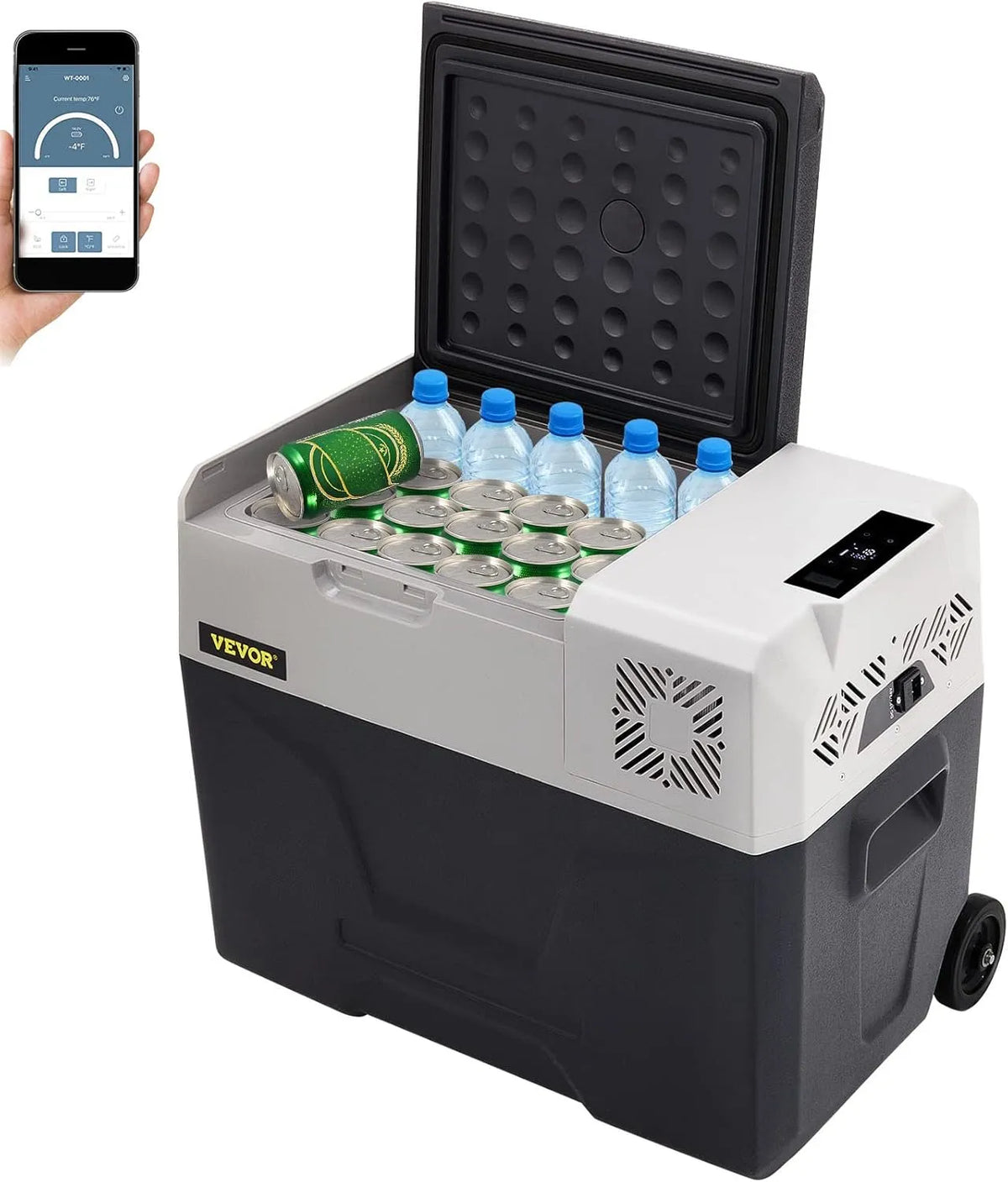 VEVOR Elektrische Kühlbox, 30 L, Auto, Edelstahl, mobile Kühlbox, 30L, VEVOR Autokühlschrank Kompressor kühlbox Edelstahl Urlaub Isolierbox Mini