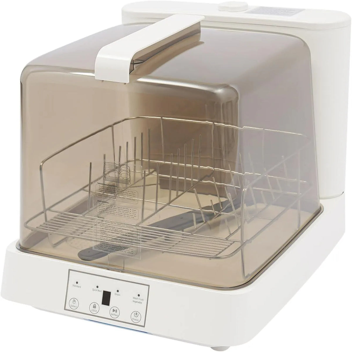 Geschirrspüler, 800 W, Spülmaschine, Touch-Bedienung, Kindersicherung, Abnehmbarer Filter Halbtransparenter Deckel, für Wohnung Wohnmobil