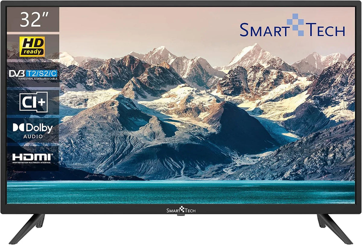 Smart TV SMT32N30HC1L1B1, 32 Zoll, 60 Hz, Fernseher, Triple-Tuner DVB-T2, S2, HDMI, USB, Schwarz, Smart Tech Tech 80cm
