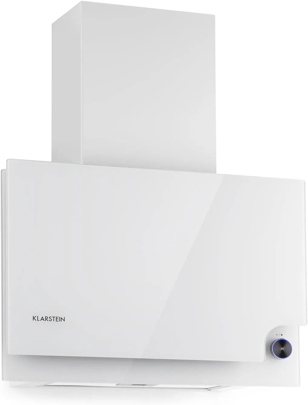 Klarstein Dunstabzugshaube, 60 x 47 x 23, 5 cm, 123 W, 586 m3/h, Küchenhaube, kopffrei und schräg, LED-Beleuchtung, Touch-Bedienung, Weiß
