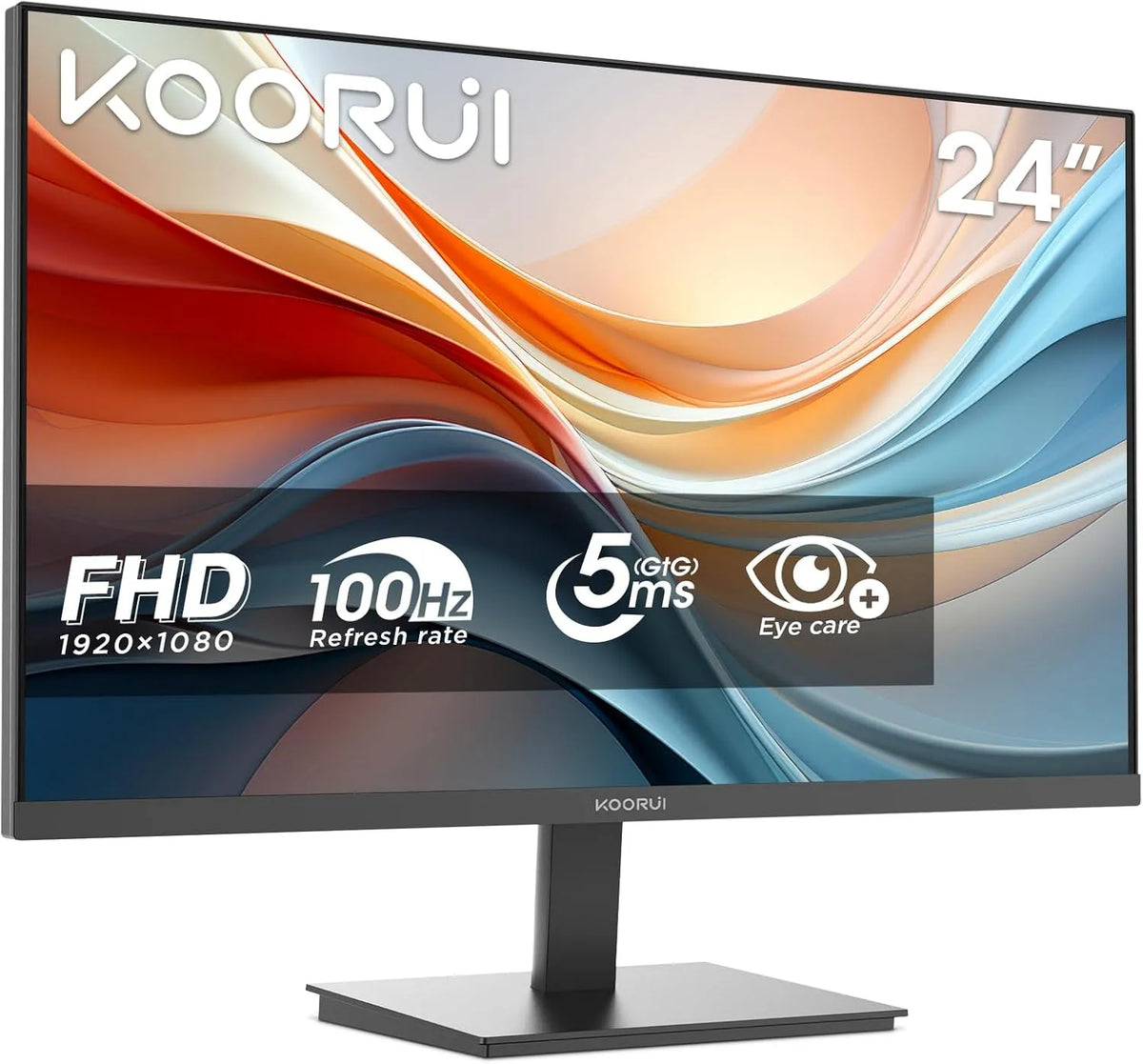 Monitor, 24 Zoll, 100 Hz, KOORUI E2412F, Full HD, FHD 100Hz Eye Care Bildschirm