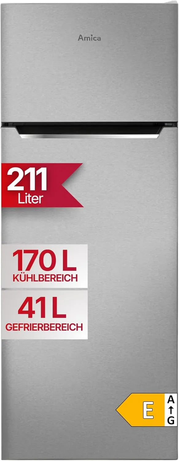 Amica Kühl-Gefrierkombination, 211 L, 144x54x55 cm, Kühlschrank mit Gefrierfach