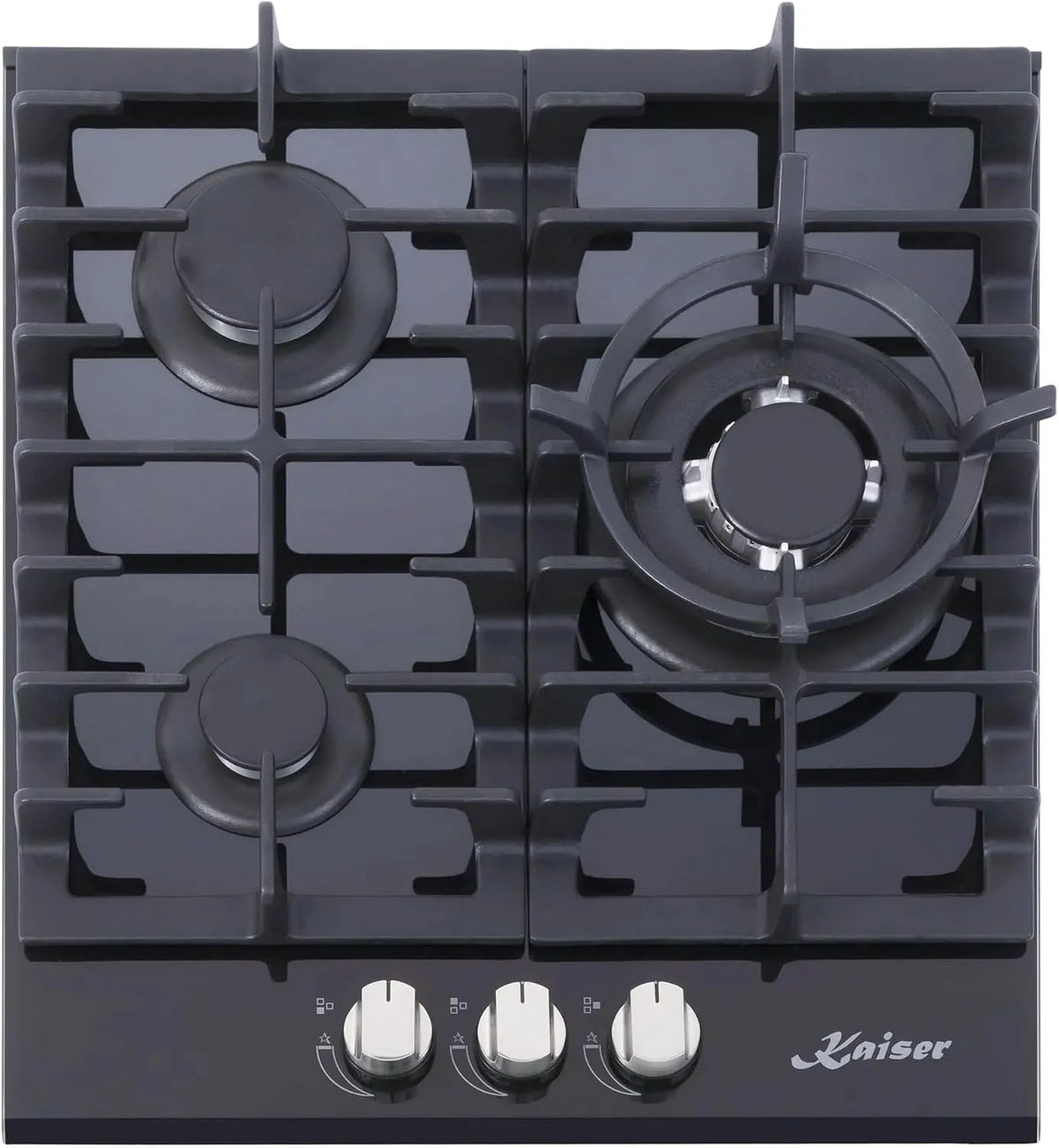 Gaskochfeld, 45cm, Gaskocher, WOK-Brenner 3, 8 KW, Kaiser KCG 4384 Turbo Luxus Gaskochfeld 45cm 3 Brenner inkl. WOK-Brenner 3