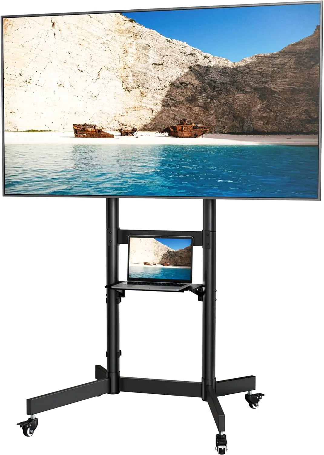 TV-Möbel, 100 Zoll, Robuster Mobiler TV-Ständer für 55, 100 Zoll Fernseher bis zu 75KG