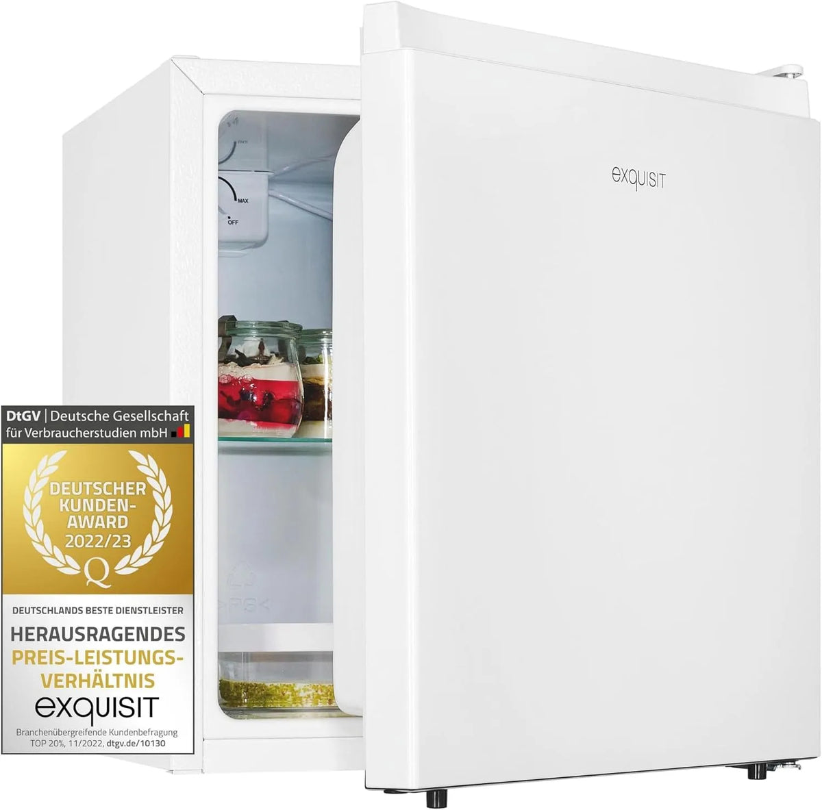 Exquisit KB45-0-011E Kühlschrank, 45 L, Weiß, Exquisit KB45-0-011E Mini-Kühlschrank Weiß - 45 Liter - Kompakt-Box