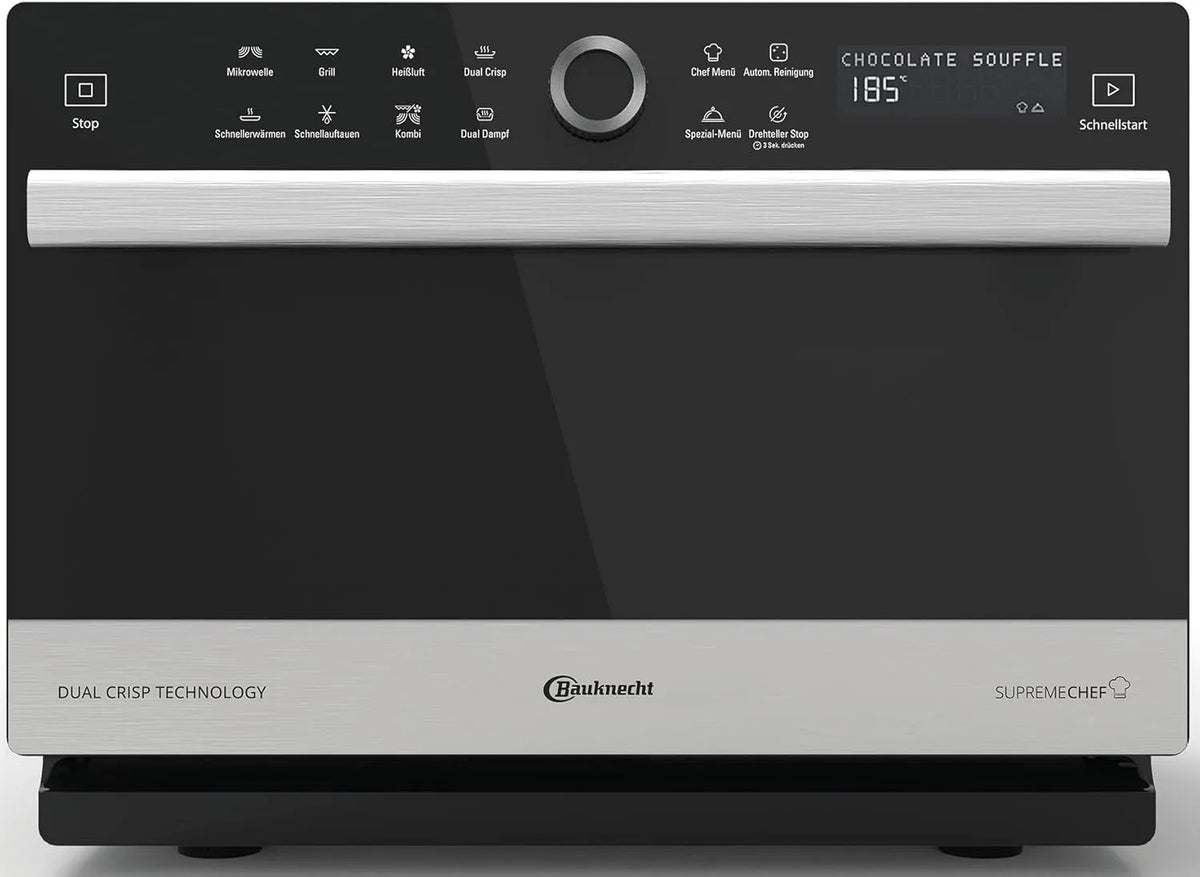 Bauknecht 1-Multifunktionsmikrowelle, 33 L, 1000/1700, 1200 W, Grill, Dampf, Mikrowellenofen, Heißluft 1700 W, Bauknecht Supreme Chef MW 3391 Sx