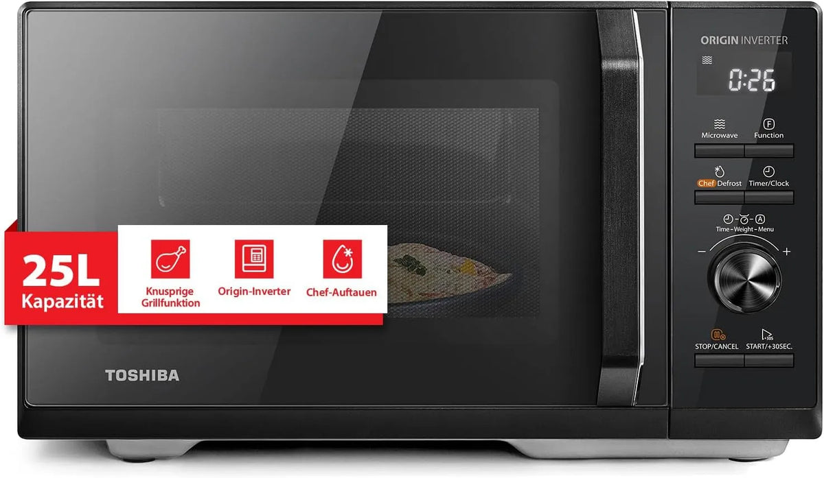 Toshiba MW3-AG25PFI 3-in-1 Mikrowelle, 25 L, Grill, Mikrowellenofen, 25L 3-in-1 Kombigerät