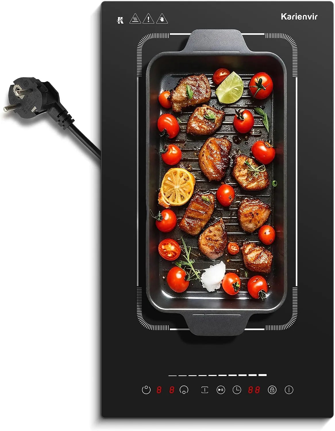 Induktionskochfeld, 30cm, 2 Kochzonen, 3500 W, Induktionsplatte, Flexzone, Touch-Bedienung, Einbau, Kindersicherung, Schieberegler Touch-Steuerung