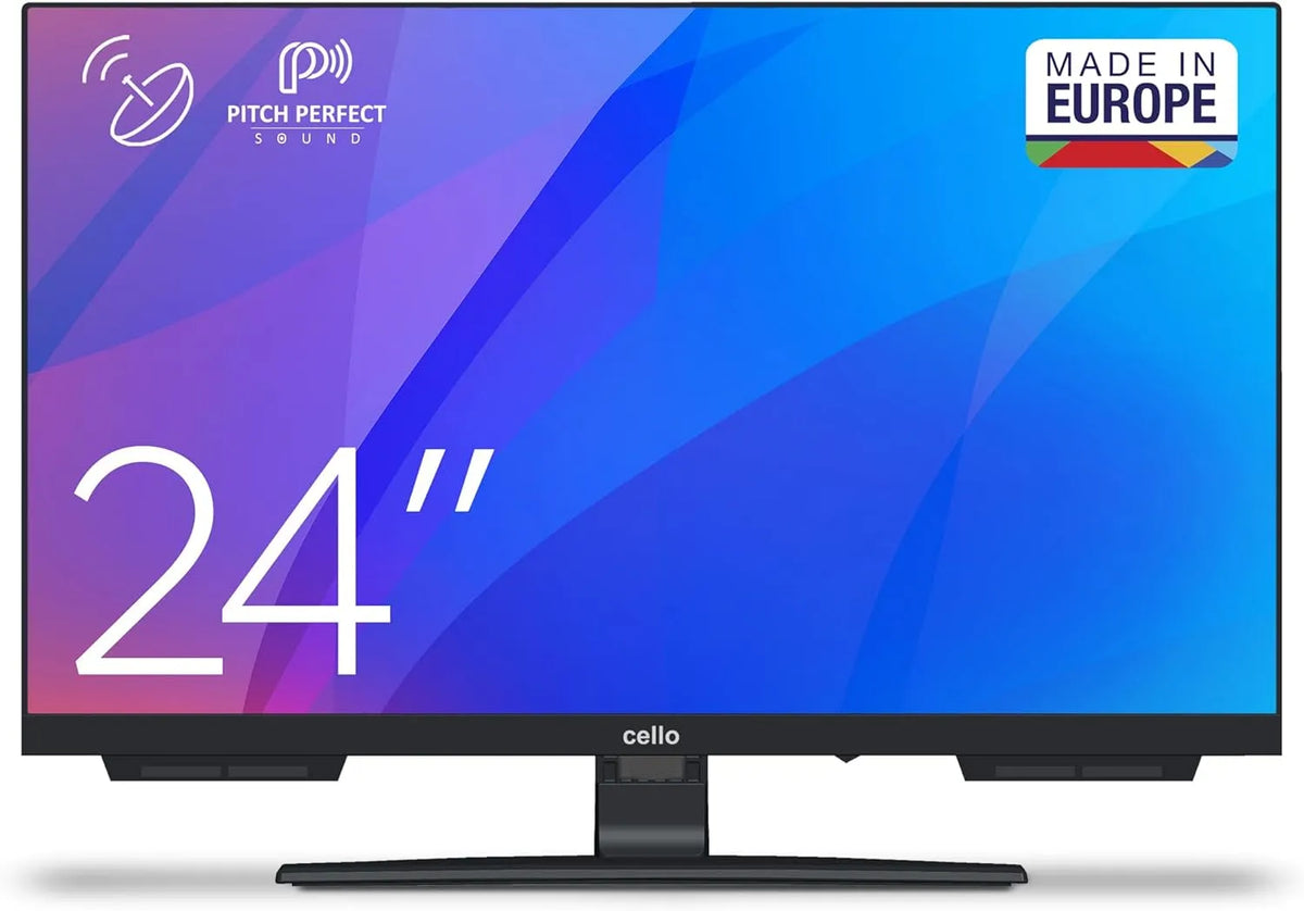 Smart TV, 24 Zoll, 230 V, Fernseher, Cello C2424SH, HDMI, USB, Triple-Tuner DVB-C/S2, T2, Nicht smart, USB-Aufnahme, Pitch Perfect Sound, für kleine