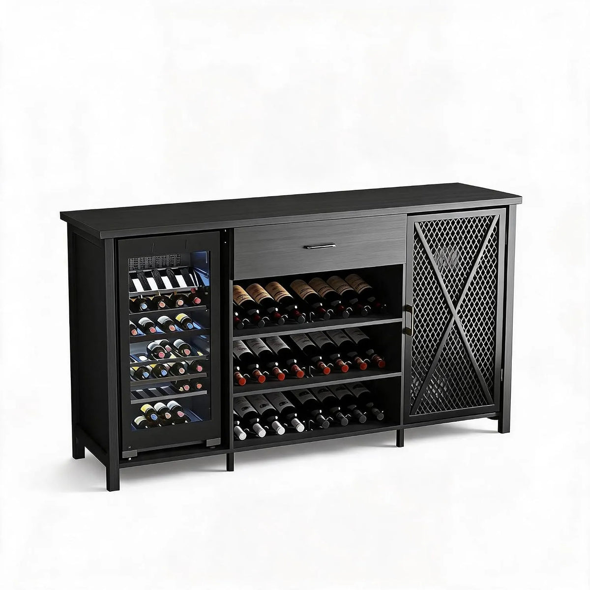 Kühlschrank, 71 Zoll, Garvee 71 Zoll Industrie-Bar-Schrank, Sideboard mit Kühlschranknische