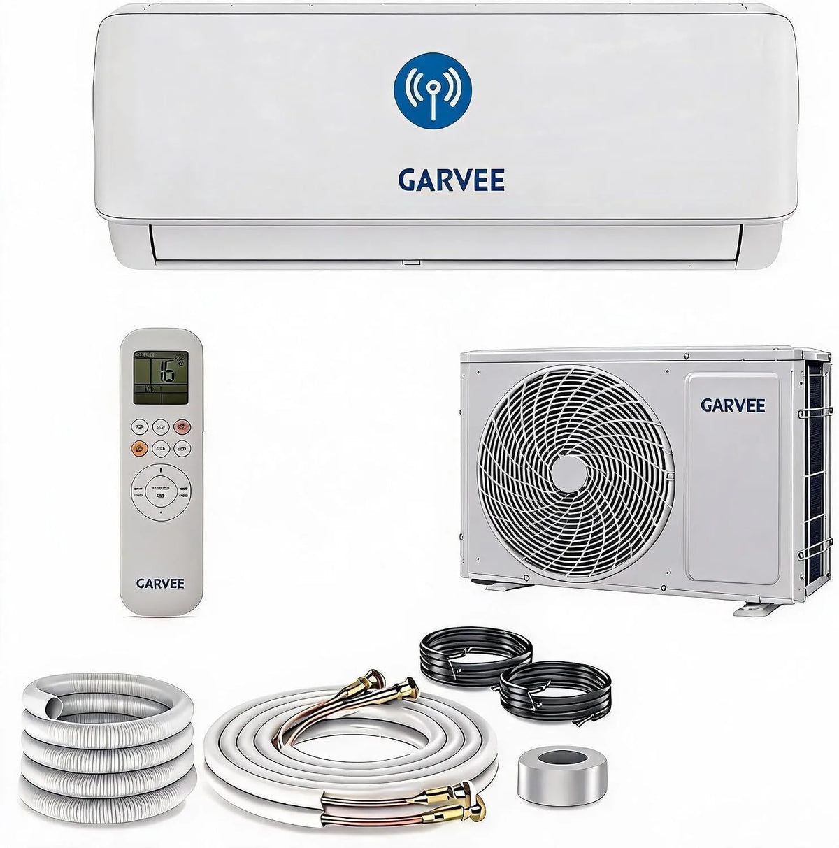 Klimaanlage R32, Timer, WLAN, Wohnzimmergestaltung, leise, WiFi-Steuerung, Energieeffiziente Split-Klimaanlage 18000 BTU A++, R32 Kältemittel