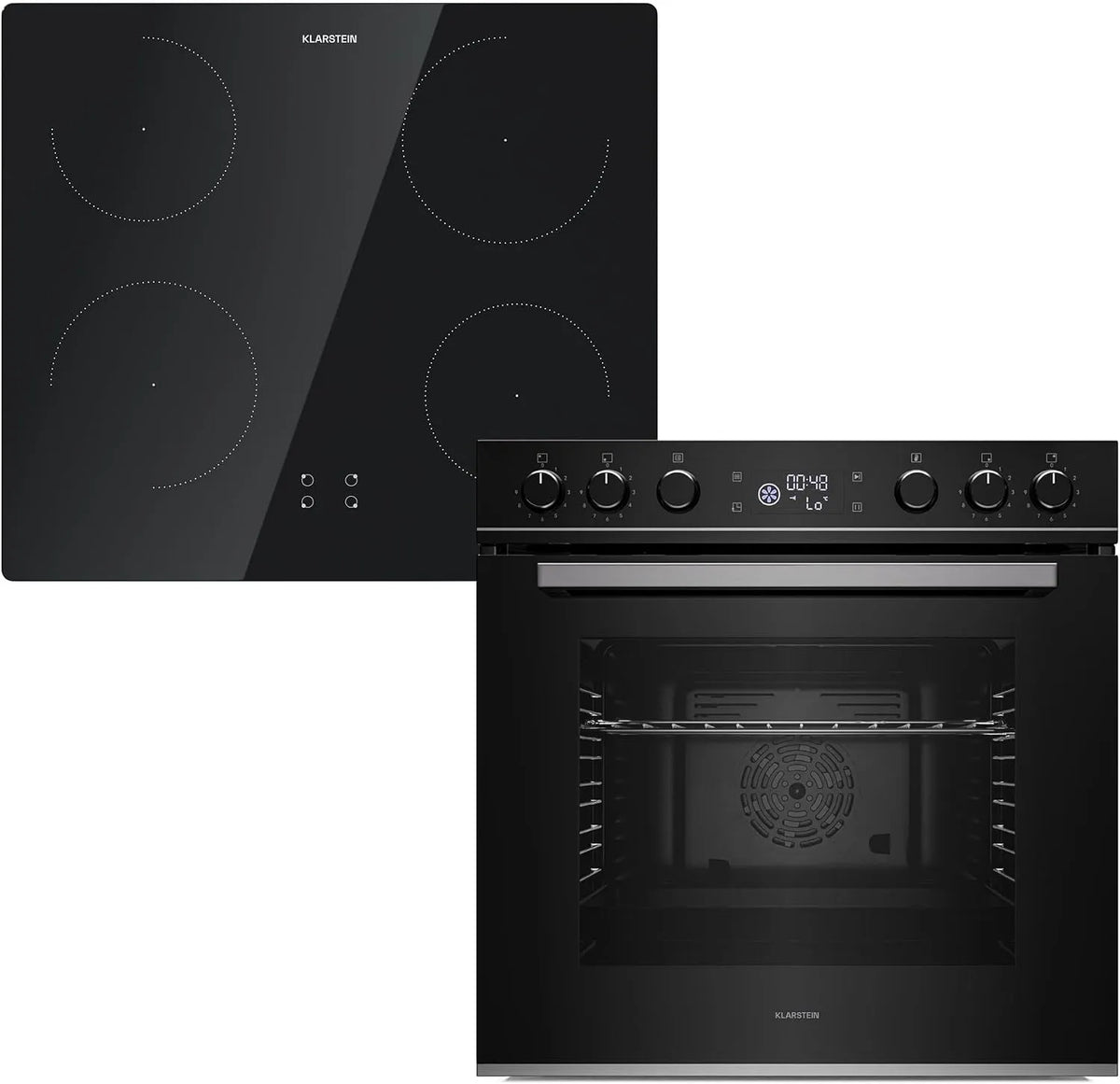 Klarstein Backofen, 72 L, Energieklasse A, Einbau, Boost, Timer, Kindersicherung, 9 Kochfunktionen, Klarstein ControlSync Backofen Mit, Kochfeld 4
