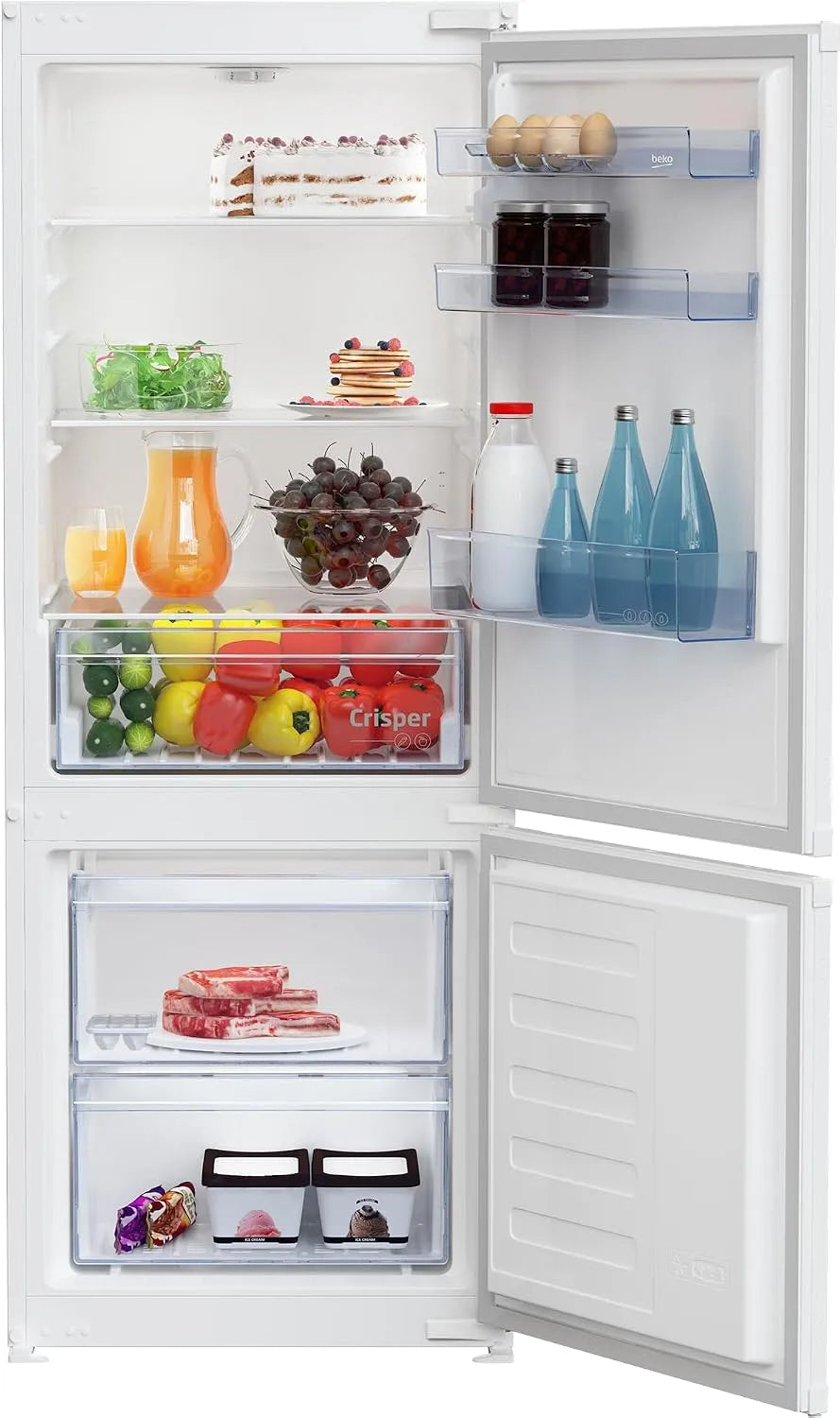 Beko 214 l Nutzinhalt, Integrierbare Kühl-, Gefrierkombination, 156 l Kühlen, 58 l Gefrieren BCSA240K4SN b100, 37 dB, 145er Nische, Einbau-Gerät