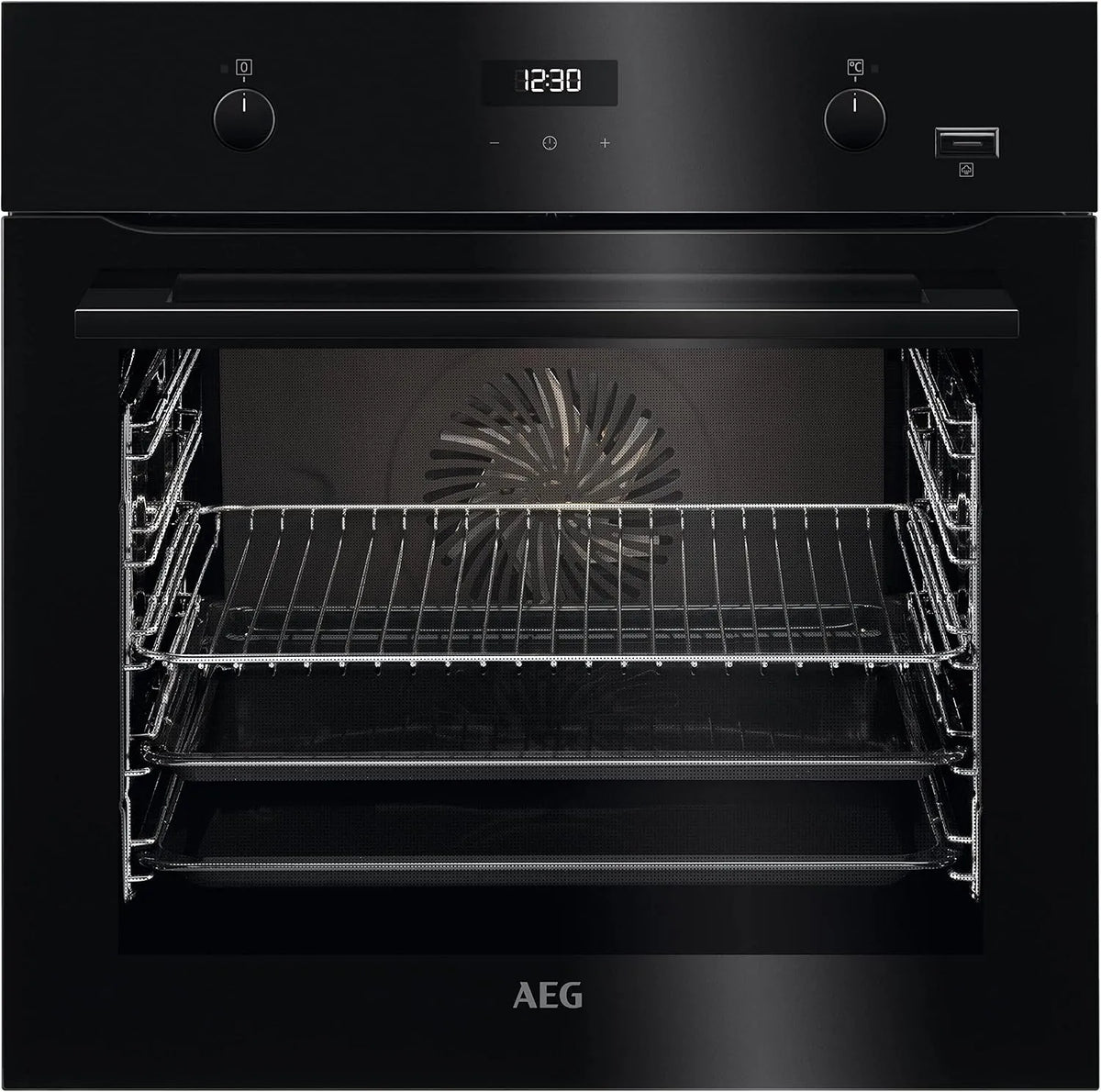AEG BCS455020B Backofen, Einbau, Touch-Bedienung, Grill, Dampf, Schwarz, Display mit Uhr, SteamBake, mit Feuchtigkeitszugabe, Katalyse, einfache
