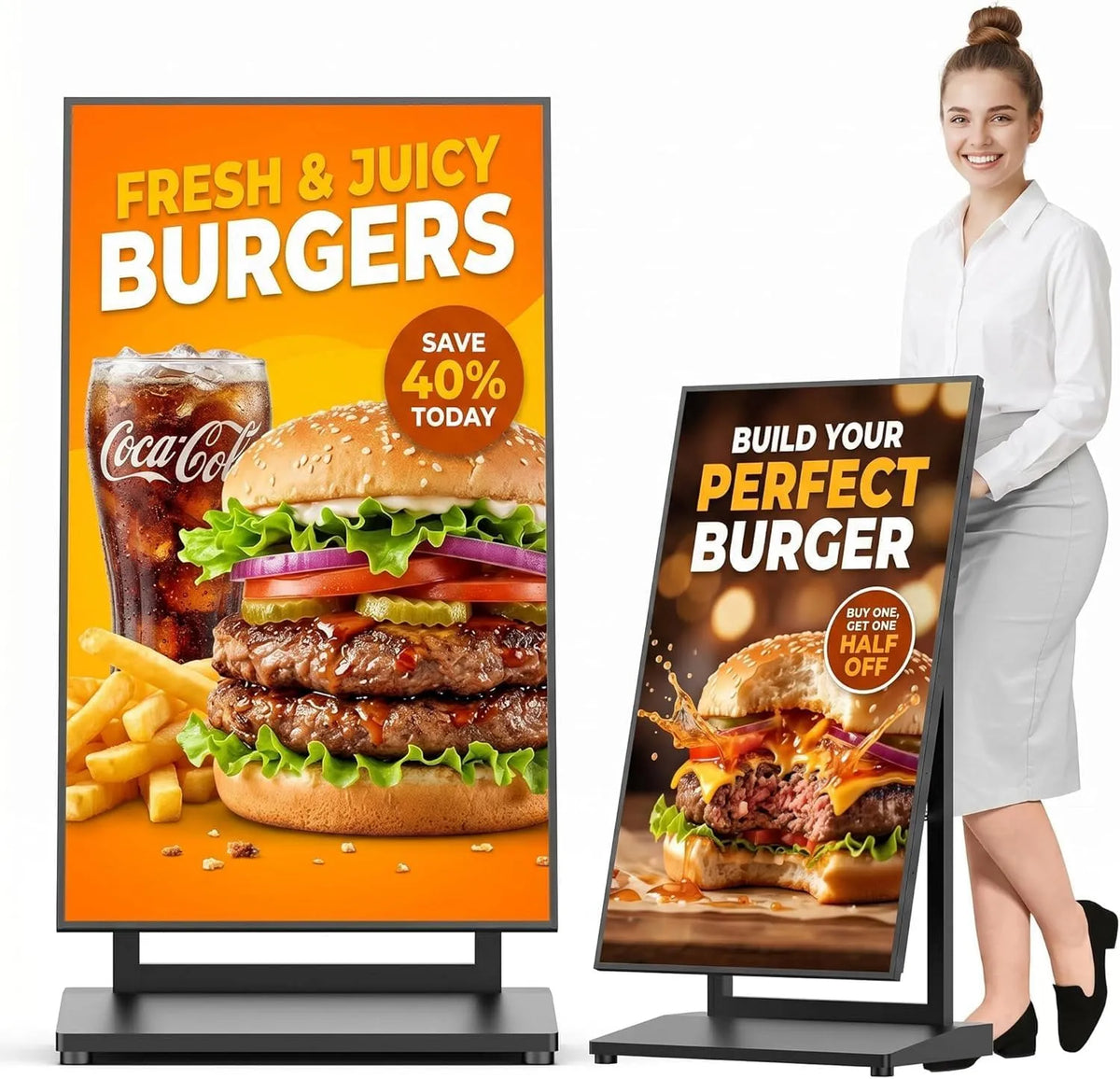 Digital Signage Display 4+64GB, 43 Zoll, LCD-Werbedisplay, Restaurant, Foodtruck, WLAN, Android OS, HDMI, USB, digitaler Werbeanzeige, 1 Stück