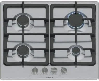 Bosch Serie 4 Pgp6b5k90 Gaskochfeld, 52 x 58, 2 x 4, 5 Cm, 4 Kochzonen, Edelstahl, Gaskocher, Acciaio Inox, Piano Cottura A Gas - Bosch Serie 4 - 4