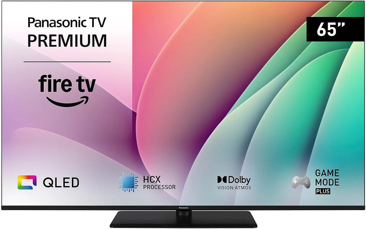 Panasonic Serie 65 TV-65W80AEZ Smart TV, 65 Zoll, Fernseher, 4K UHD, QLED, Schwarz, Dolby Vision & Atmos, 2024, Alexa Sprachsteuerung, Fire TV